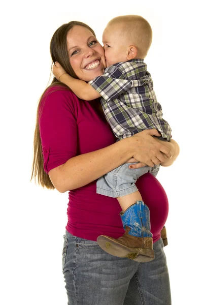Malý chlapec s těhotnou matkou — Stock fotografie
