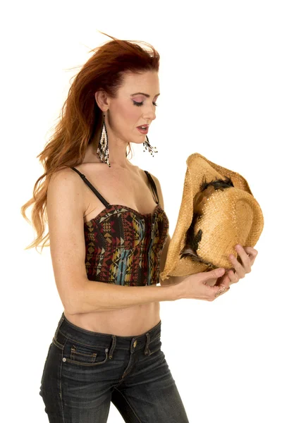 Bella donna cowgirl sexy — Foto Stock