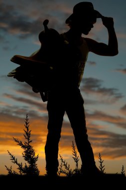 kovboy erkek Saddle silüeti