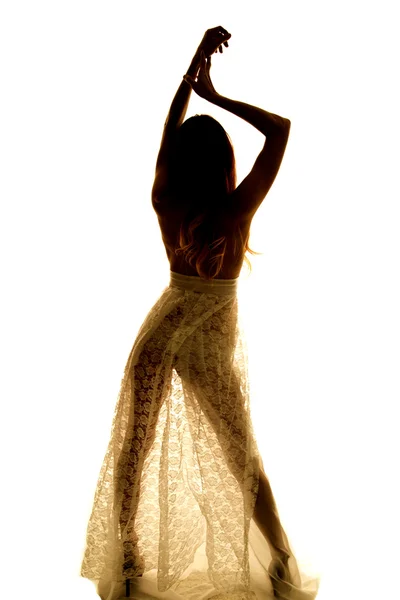 Silhouette einer Frau in Dessous — Stockfoto