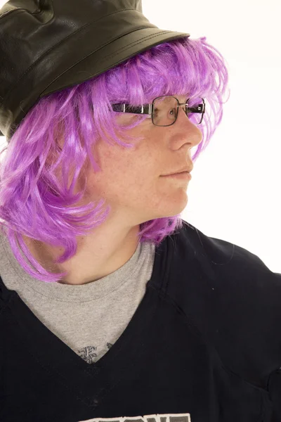 Vtipálek s fialovými vlasy — Stock fotografie