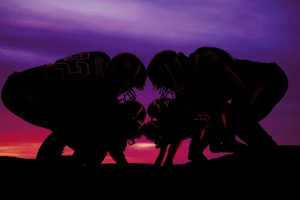 Silhouette of american football players — Stock Photo, Image