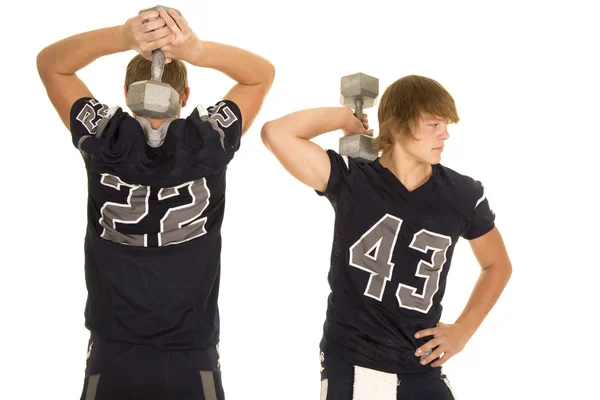 Two american football players — Stock Photo, Image