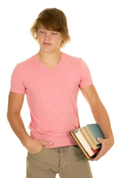 Jovem estudante com livros — Fotografia de Stock