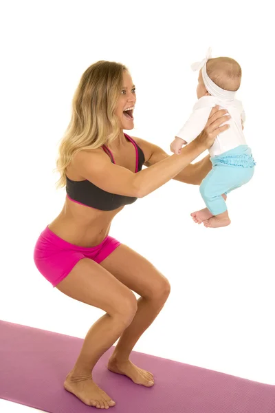 Fitness mother with he daughter — Stock Photo, Image