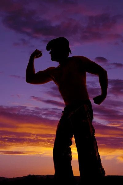 Silhouette of cowboy man — Stock Photo, Image