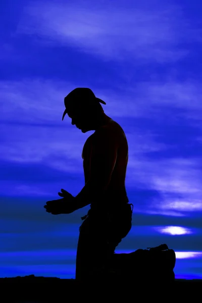 Silhouet van cowboy man — Stockfoto