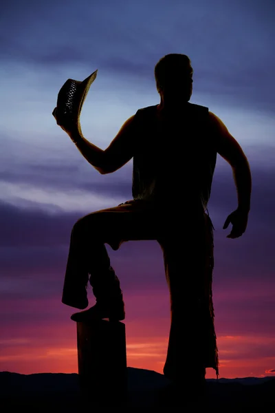 Silhouet van cowboy man — Stockfoto