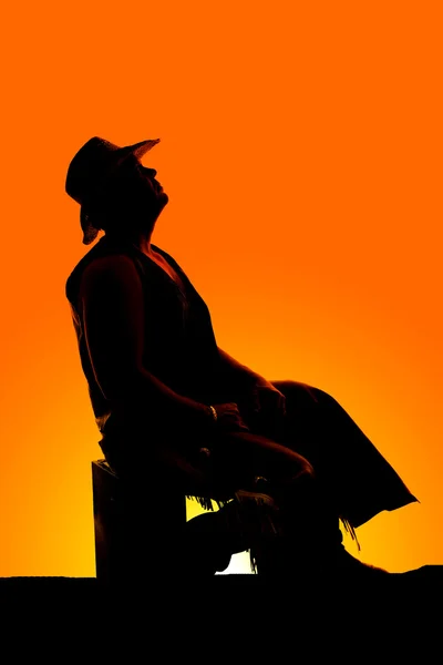 Silhouette of cowboy man — Stock Photo, Image