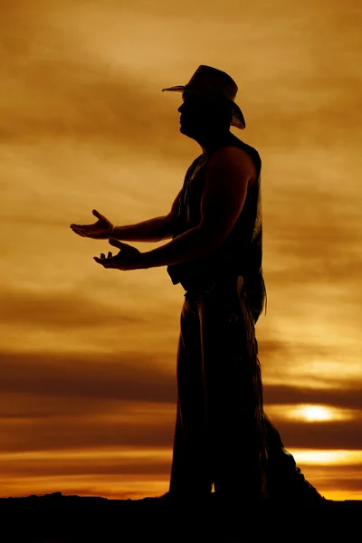 Silhouet van cowboy man — Stockfoto