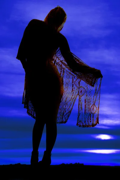 Silhouette of beautiful woman — Stock Photo, Image