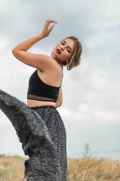 Alegre Joven Pasar Buen Rato Playa Retrato Belleza Ute Adolescente — Foto de Stock