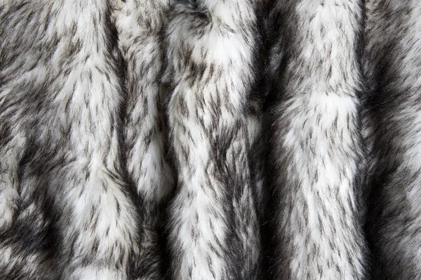 Cinza Lobo Artificial Pele Fundo Textura Para Design Preto Branco — Fotografia de Stock