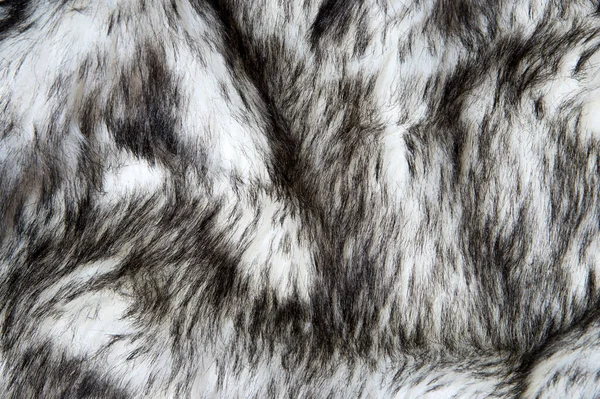 Cinza Lobo Artificial Pele Fundo Textura Para Design Preto Branco — Fotografia de Stock