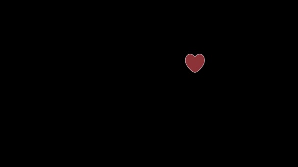 Animace Blikající Modrá Červená Srdce Černém Pozadí Koncept Lásky Randění — Stock video