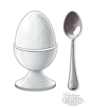 Eggcup spoonv ile haşlanmış yumurta