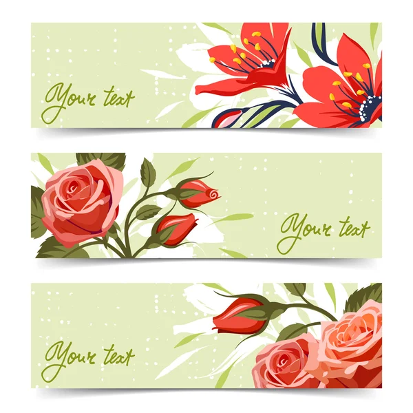 Banner with flowers Royalty Free Stock Vectors