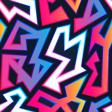 Parlak grafiti Dikişsiz desen doku ile.