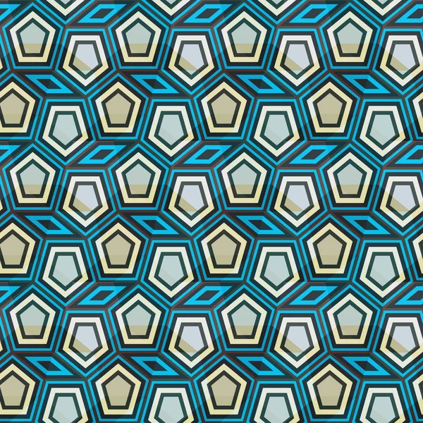 Patrón sin costura mosaico azul . — Vector de stock