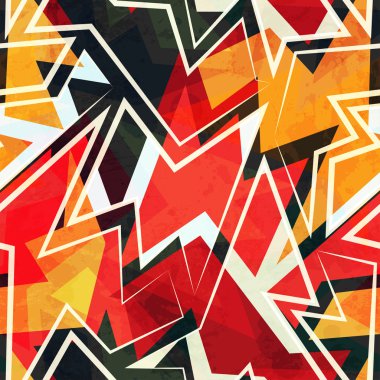 sıcak renk geometrik seamless modeli