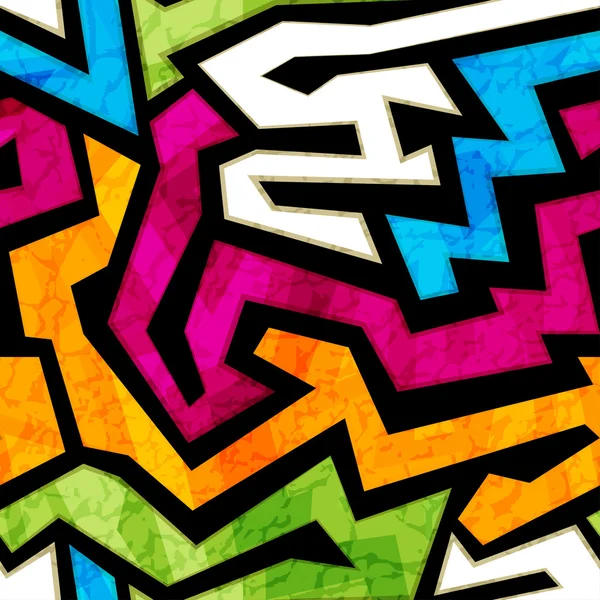 Farbige Graffiti nahtlose Textur mit Grunge-Effekt — Stockvektor