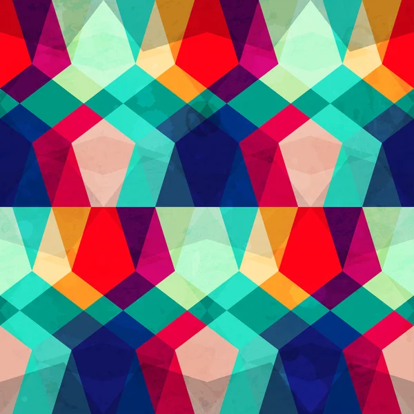 Farbiges Mosaik nahtloses Muster mit Grunge-Effekt — Stockvektor