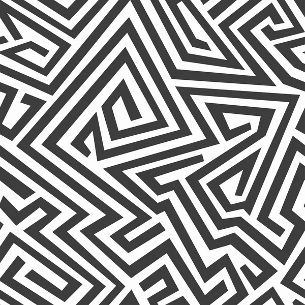 흑백 곡선된 원활한 패턴 — 스톡 벡터