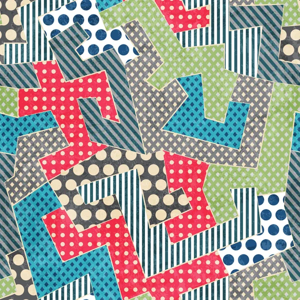 Motif sans couture textile rétro coloré — Image vectorielle