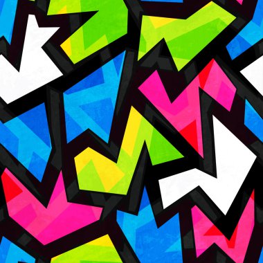 grunge etkisi ile parlak geometrik seamless modeli