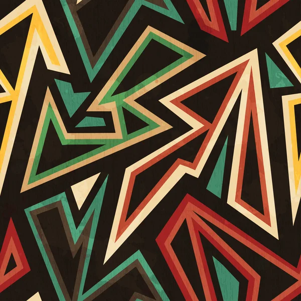 Tribal geometrische naadloze patroon met grunge effect — Stockvector