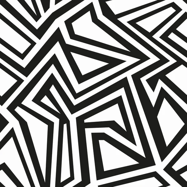 Patrón inconsútil tribal monocromo — Vector de stock