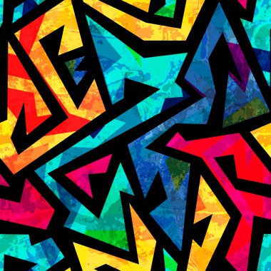 grunge etkisi ile parlak geometrik sorunsuz doku