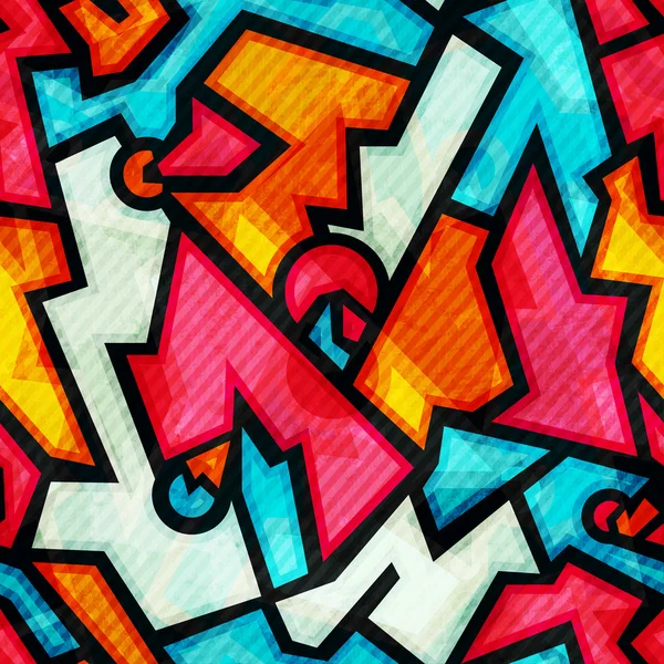 Graffiti patrón sin costura con efecto grunge — Vector de stock