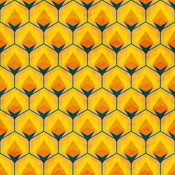 Honey mosaic seamless pattern — Stock Vector