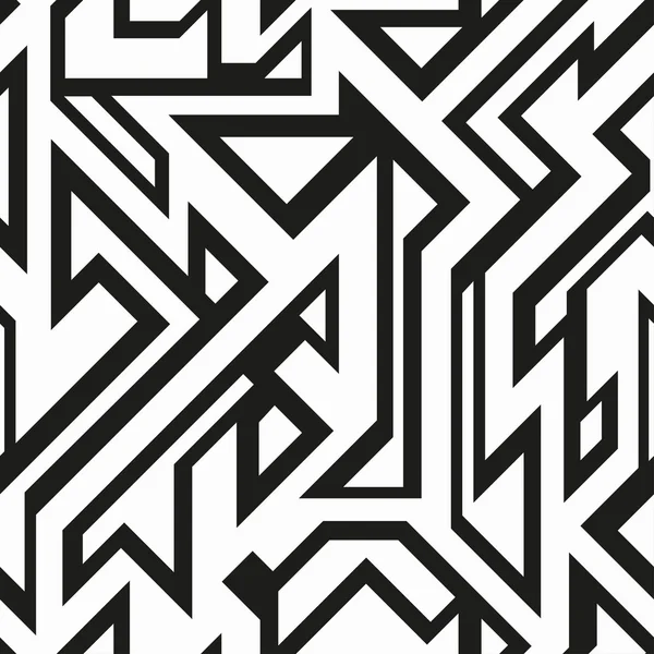 Monochrome futuristic geometric seamless pattern — Stock Vector