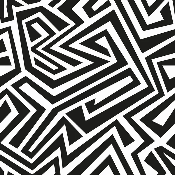 흑백 부족 완벽 한 패턴 — 스톡 벡터