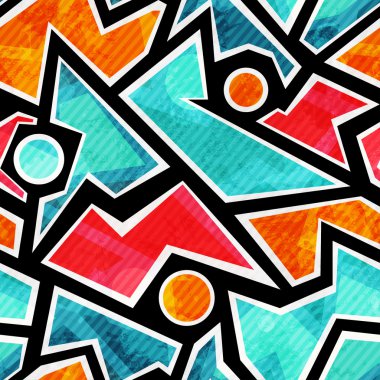 renkli geometrik grunge seamless modeli