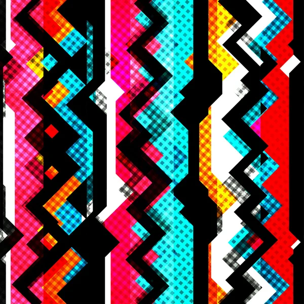 Grunge rouge motif géométrique sans couture — Image vectorielle