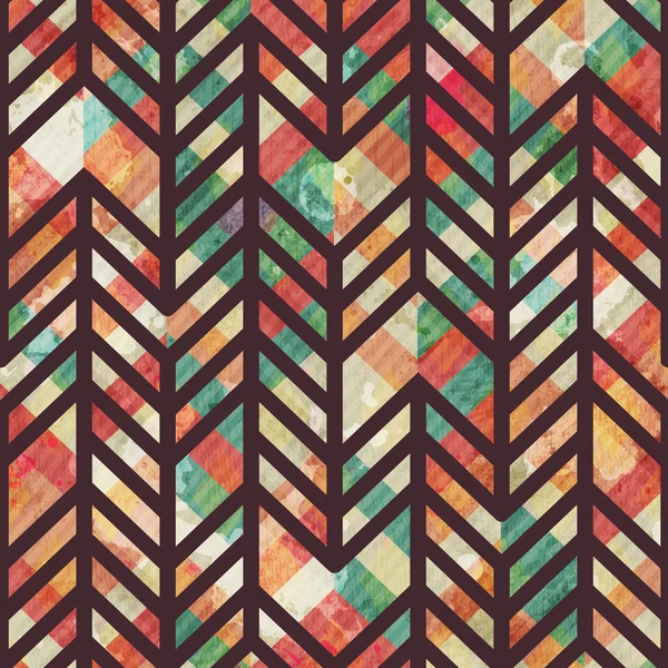 Mosaico retro patrón sin costura con efecto grunge — Archivo Imágenes Vectoriales