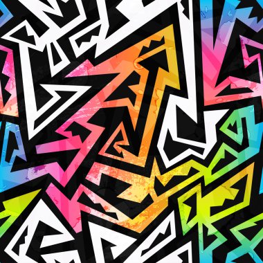 Gökkuşağı renkli geometrik seamless modeli