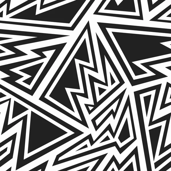 Patrón inconsútil tribal monocromo — Vector de stock