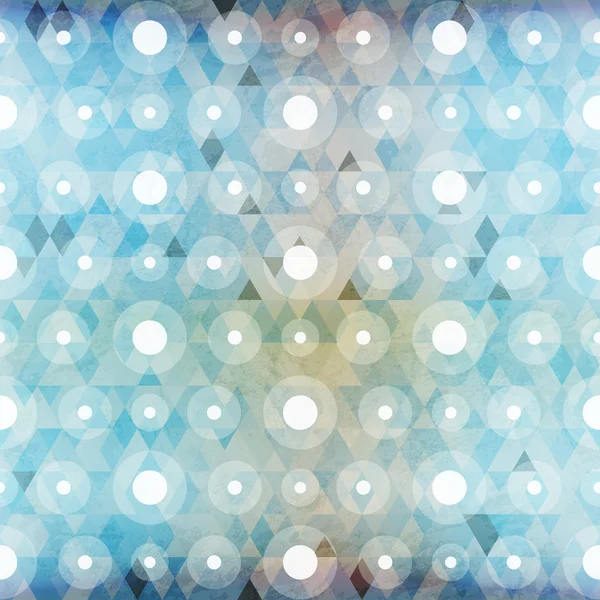 Blauwe cirkel naadloze patroon met grunge effect — Stockvector