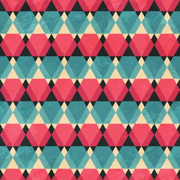 Mosaico patrón sin costura con efecto grunge — Vector de stock