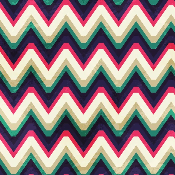 Motif zigzag vintage sans couture avec effet grunge — Image vectorielle