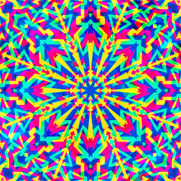 サイケデリックな幾何学的なシームレス パターン — ストックベクタ