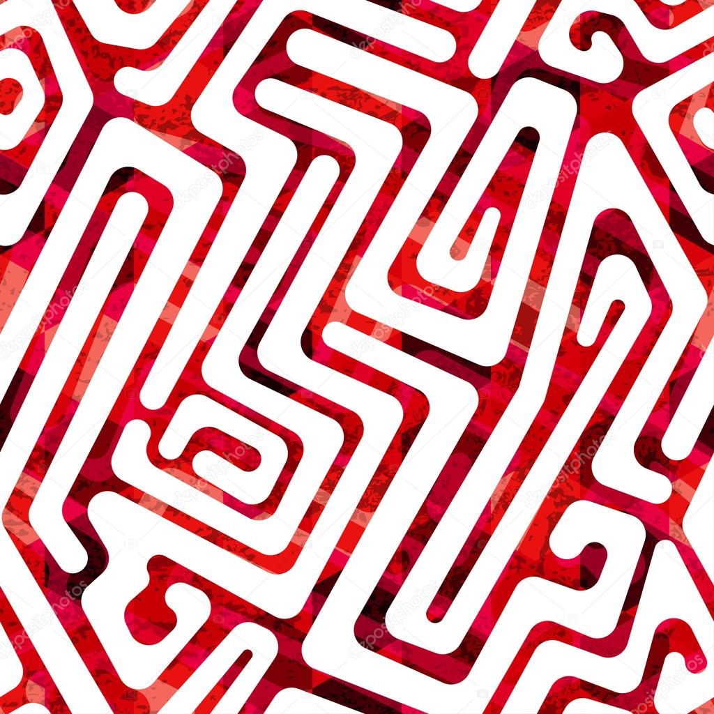 red labyrinth seamless pattern