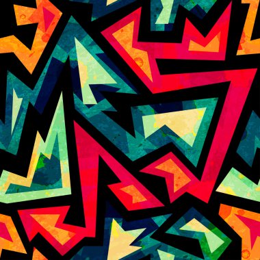 grunge etkisi ile Afrika geometrik seamless modeli