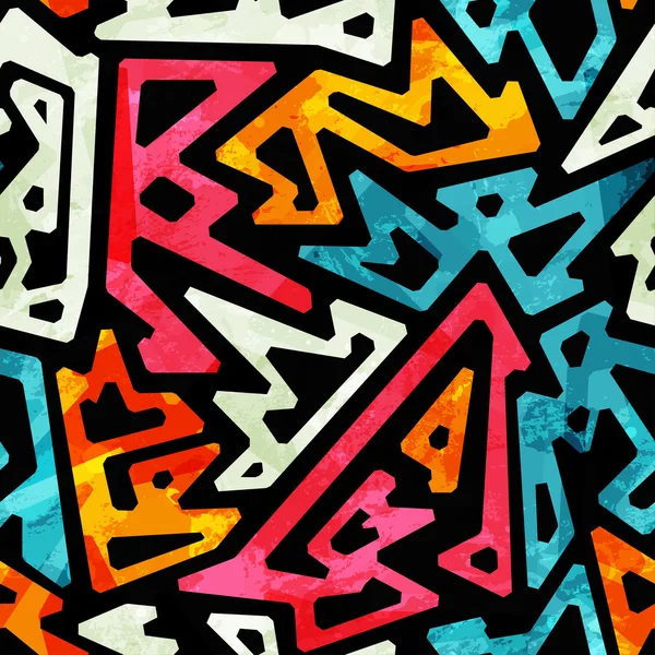 Graffiti geometrische naadloze patroon — Stockvector