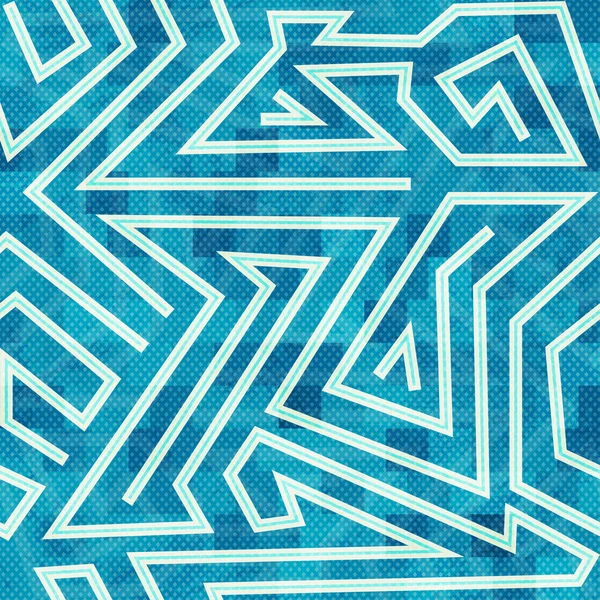 Labyrinthe bleu motif sans couture — Image vectorielle