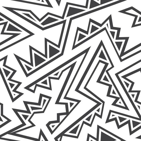 Motif tribal monochrome sans couture — Image vectorielle